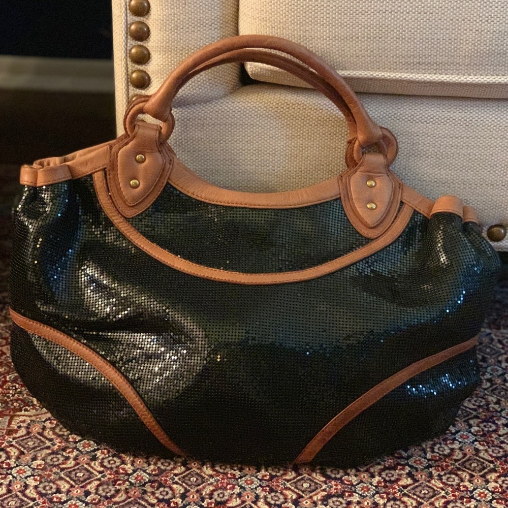 Isabella Fiore oversized sequined black bag